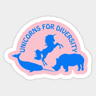 Unicorns for diversity (blue) Sticker